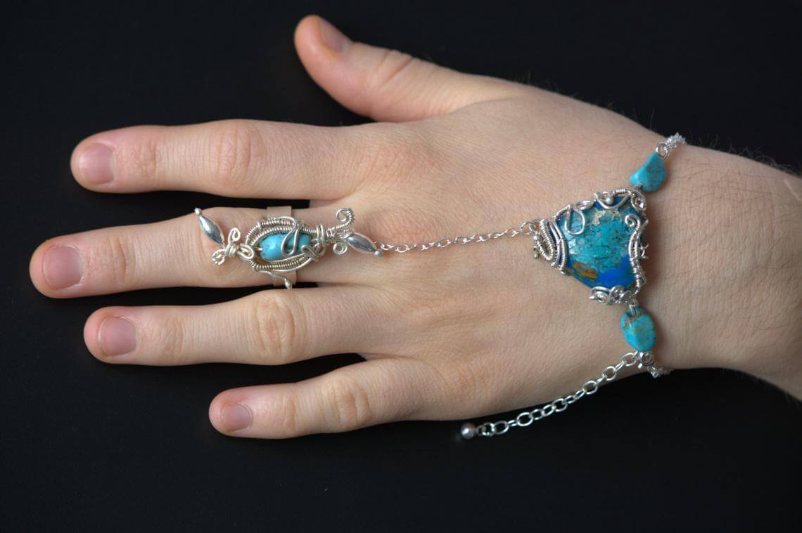 Women Fashion Jewelry Silver Metal Hand Chain Bracelet Slave Flower Ring  Bling | eBay
